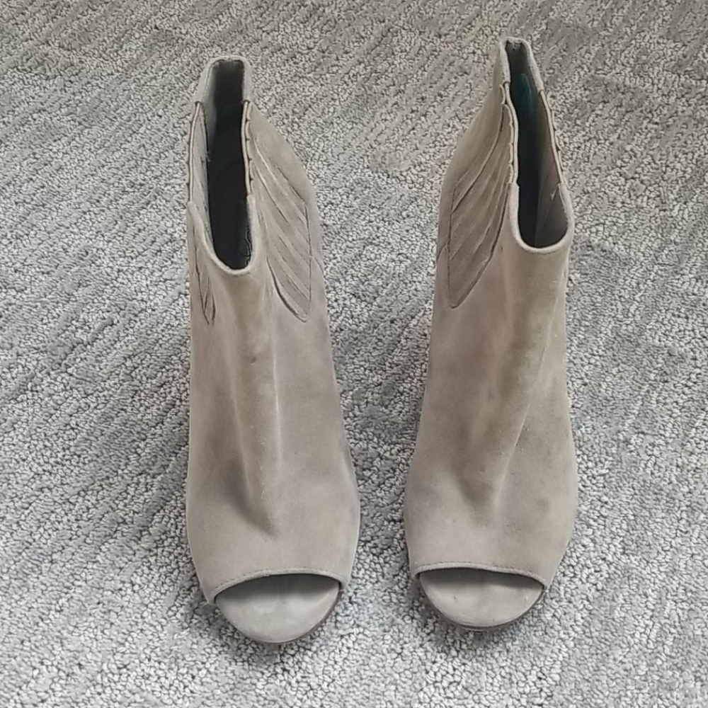 Beige Suede Booties - Picture 2 of 3